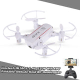Linxtech IN1601 2.4G 720P Mini RC Drone with Camera Wifi FPV Foldable Altitude Hold Quadcopter Remote Control Helicopter Toys