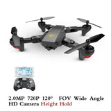 VISUO XS809HW Wifi FPV 2.0MP 720P 120 FOV Wide Angle HD Camera Foldable 2.4G Selfie Drone Height Hold RC Quadcopter G-Sensor RTF